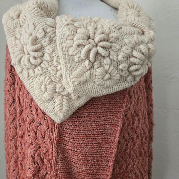 Anthropologie Knitted & Knotted Lilitz boho Long Cardigan Crochet Collar, Size M - Picture 5 of 13